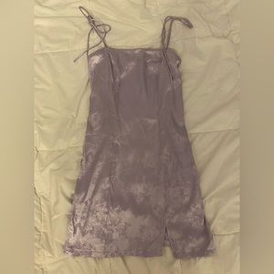 purple satin dress